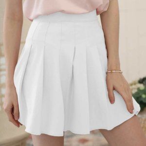 Solid Pleated Skirt